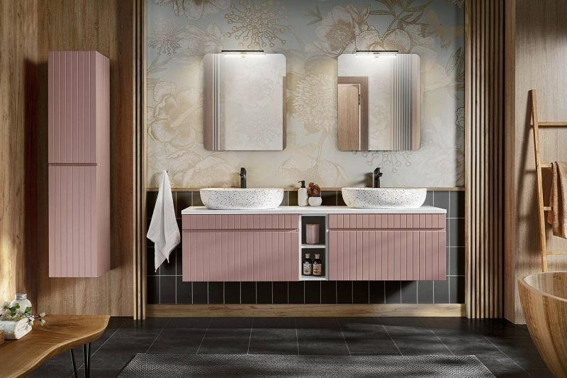 Skrinka do kúpeľne 80-01-E-2D, ružová