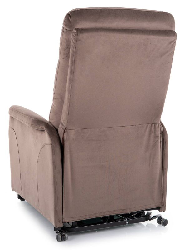 Elektrické polohovateľné relaxačné kreslo s výklopom, cappuccino bluvel 38