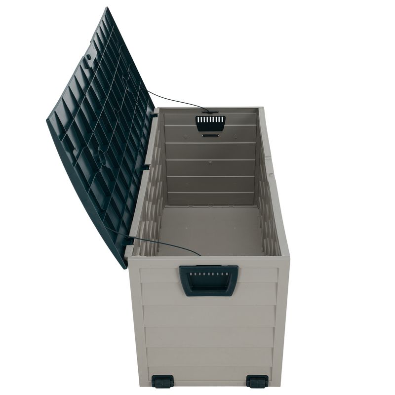 Záhradný úložný box z plastu, sivá-zelená