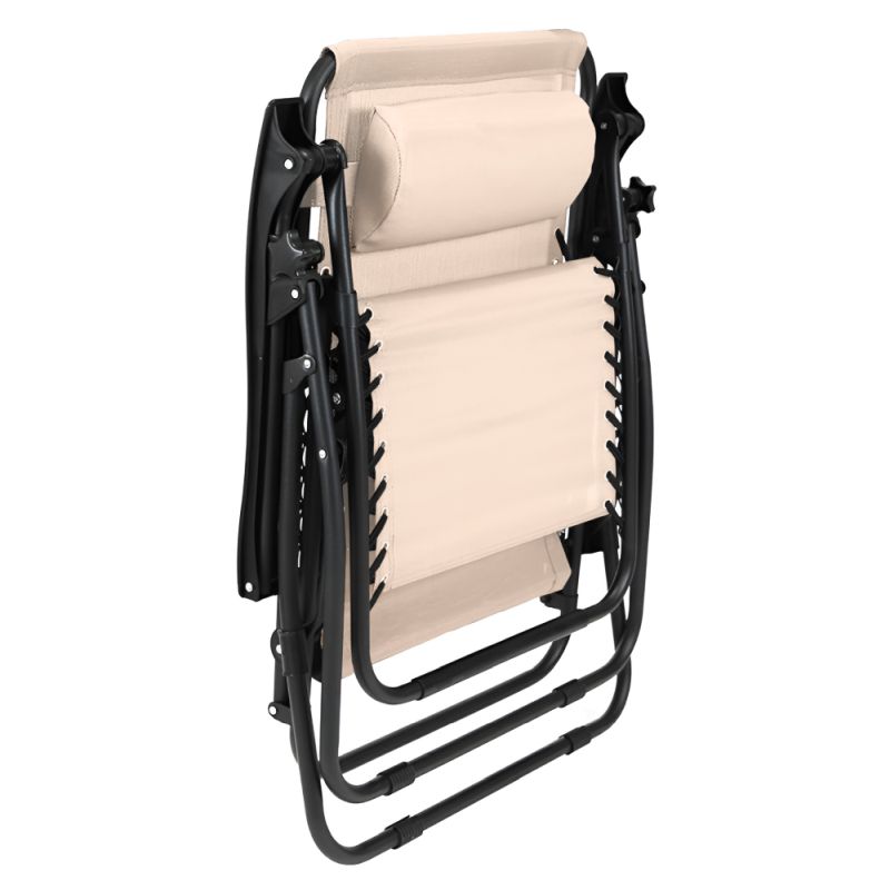 Záhradné polohovacie kreslo v béžovej farbe