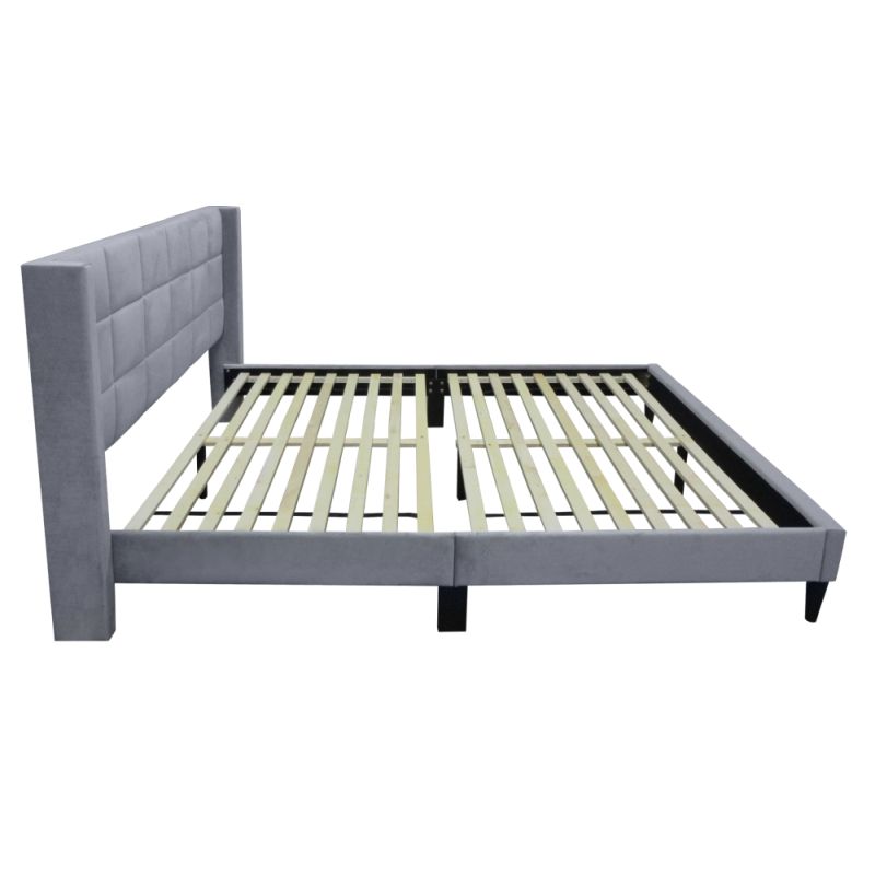 Luxusná manželská posteľ, 160x200, sivá Velvet látka