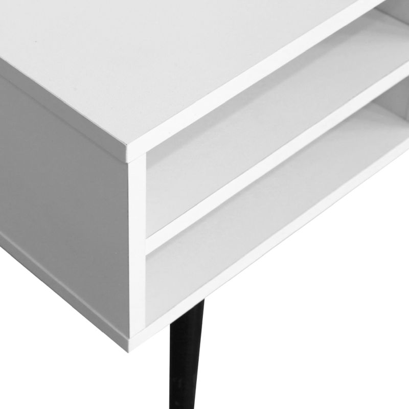 Konferenčný stolík s výsuvnou hornou plochou, biely