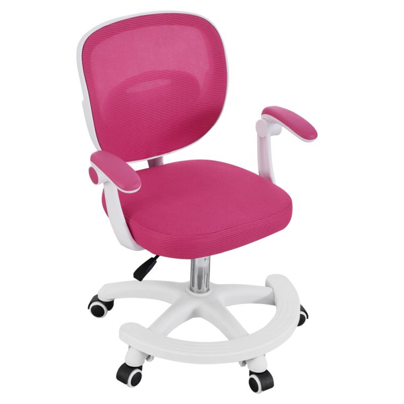 Štýlová otočná stolička, malinová-biela