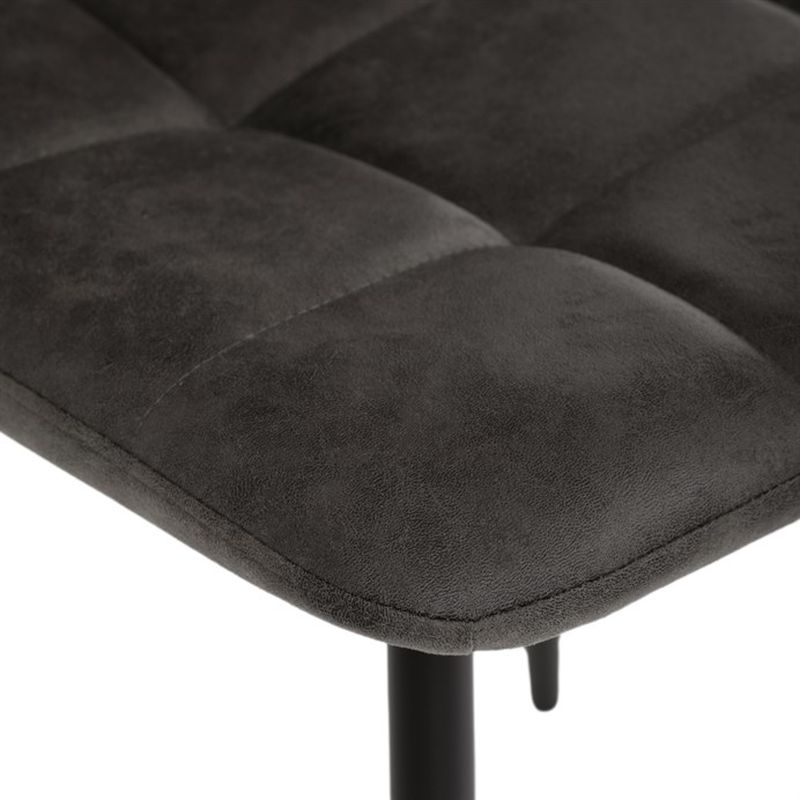 Jedálenská minimalistická stolička v industriálnom štýle, antracitová vintage látka