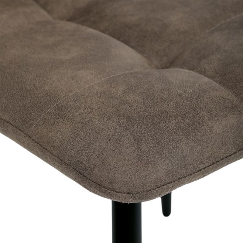 Jedálenská minimalistická stolička v industriálnom štýle, hnedá vintage látka