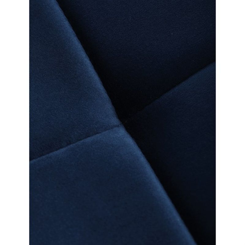 Jedálenská minimalistická stolička v industriálnom štýle, modrá zamatová látka