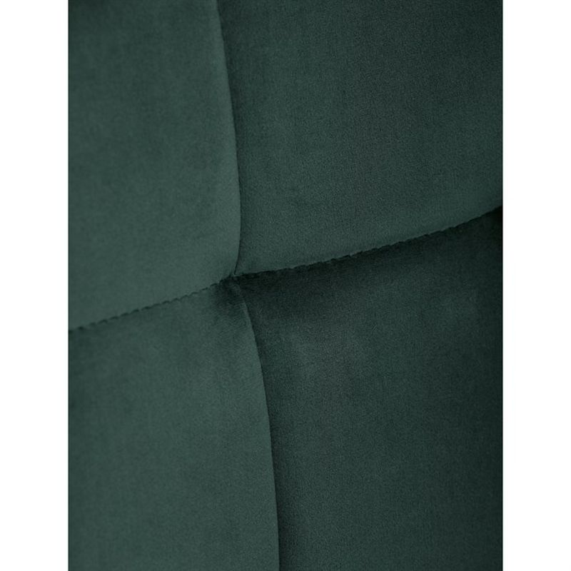 Jedálenská minimalistická stolička v industriálnom štýle, zelená zamatová látka