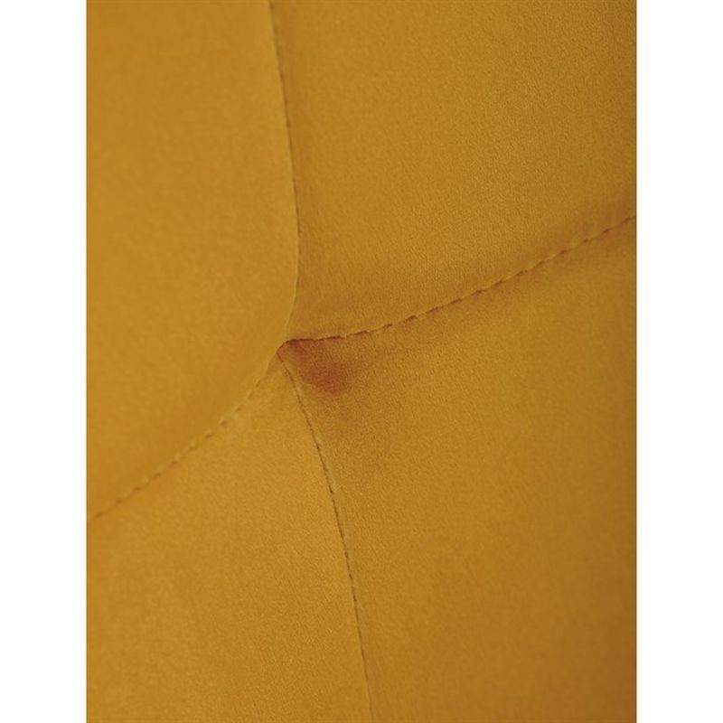 Jedálenská minimalistická stolička v industriálnom štýle, žltá zamatová látka
