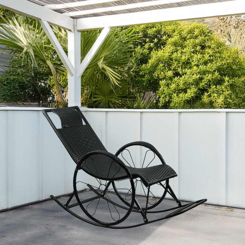 Hojdacie kreslo, ratan-kov, čierna