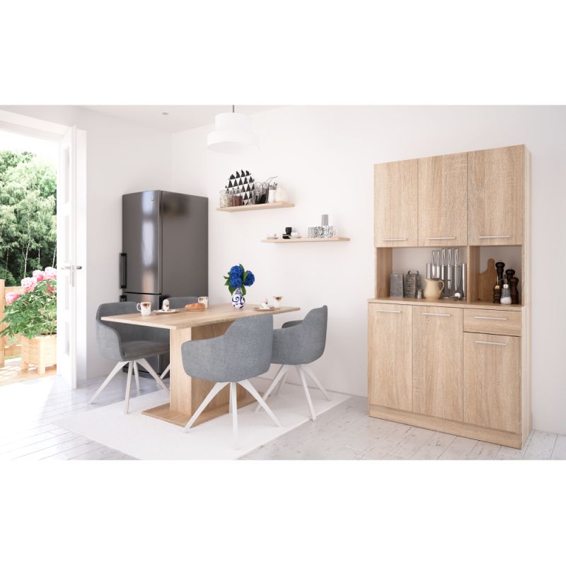 Šesťdverový kredenec, dub sonoma