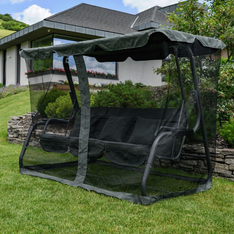 Moderná záhradná hojdačka, tmavosivá