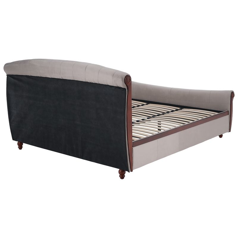 Posteľ s úložným priestorom, 180x200, sivohnedá Taupe Velvet látka