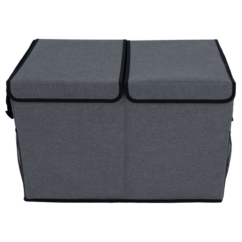 Skladací úložný box z látky, sivý-čierny