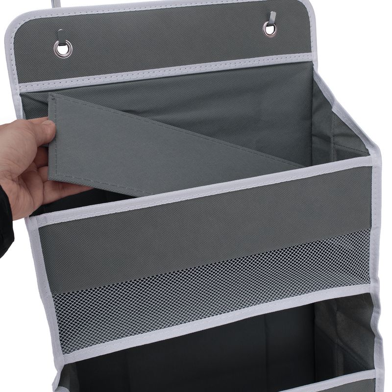 Závesný organizér na dvere, sivá látka