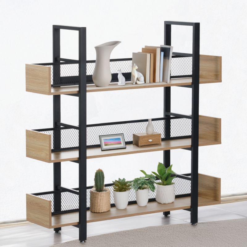 3-policový regál, dub-čierna