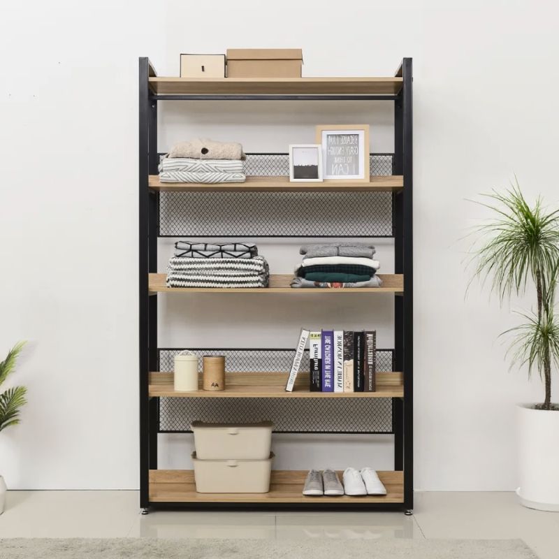 Štýlový regál s policami TYP3, dub-čierna