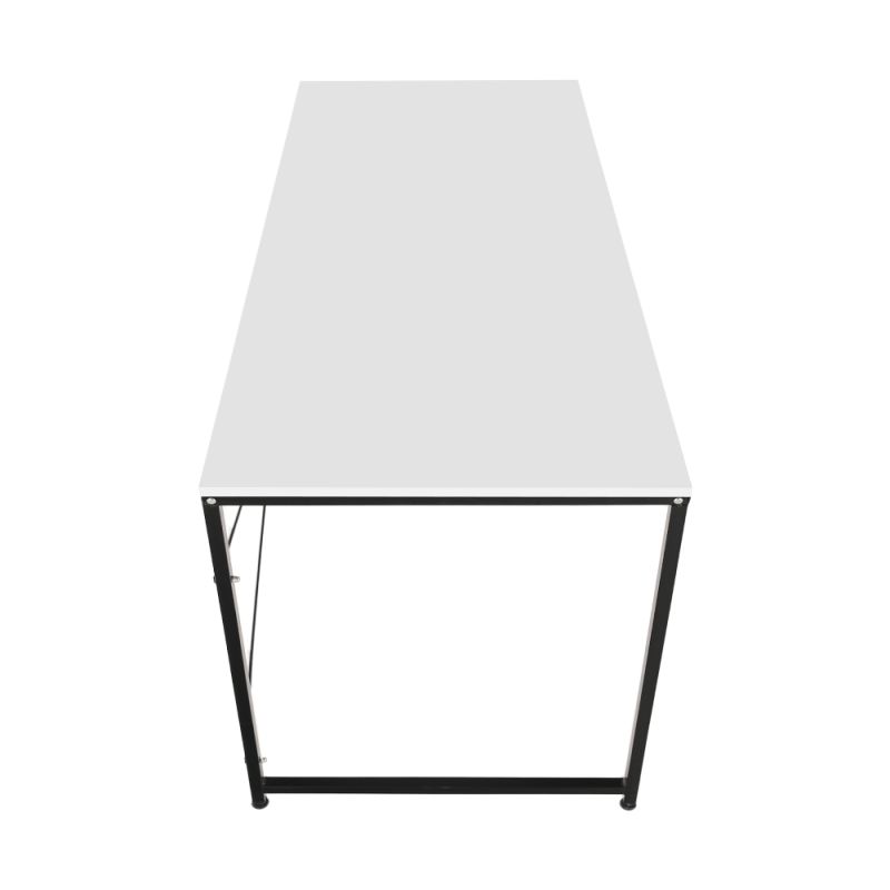 Písací stôl s kovovou konštrukciou, biela/čierna, 120x60 cm