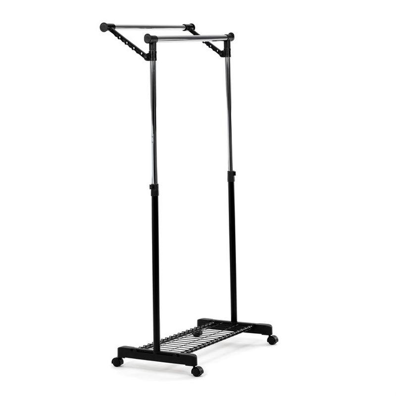 Stojan na šaty s výklopným ramenom, čierny