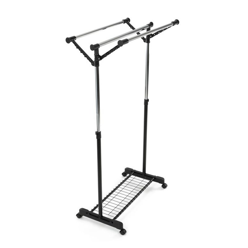 Stojan na šaty s výklopnými ramenami, čierny