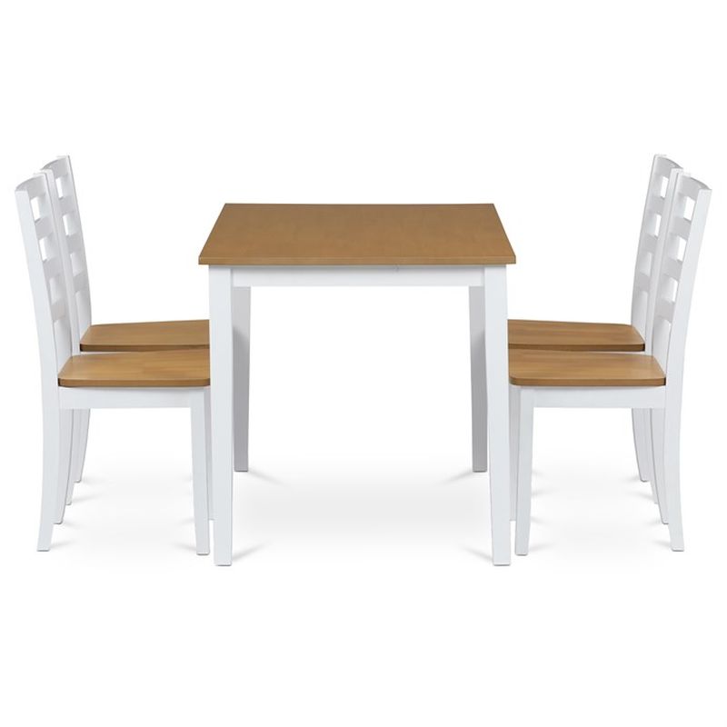 Jedálenský set 1+4, biele nohy-doska v prírodnom dubovom dekore