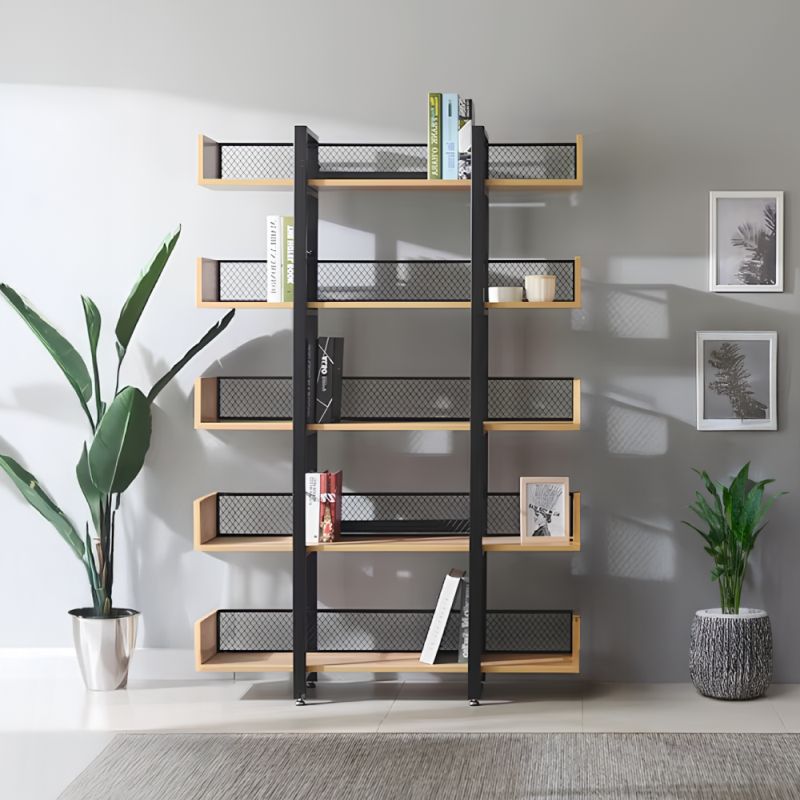 5-policový regál, dub-čierna