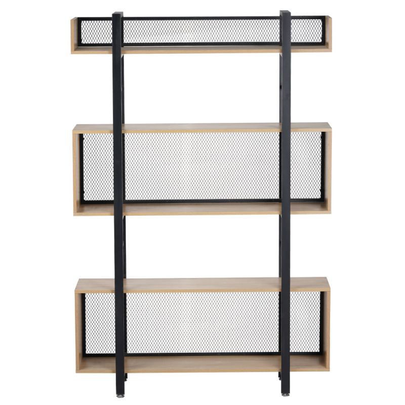 3 policový regál, dub-čierna