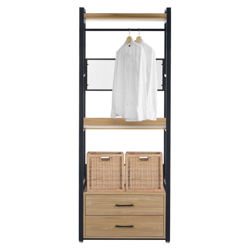 Štýlový regál so zásuvkami TYP1, dub-čierna