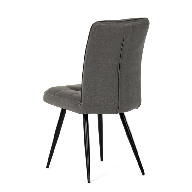 Stolička jedálenská, čalúnená sivou látkou v dekore brúsenej kože