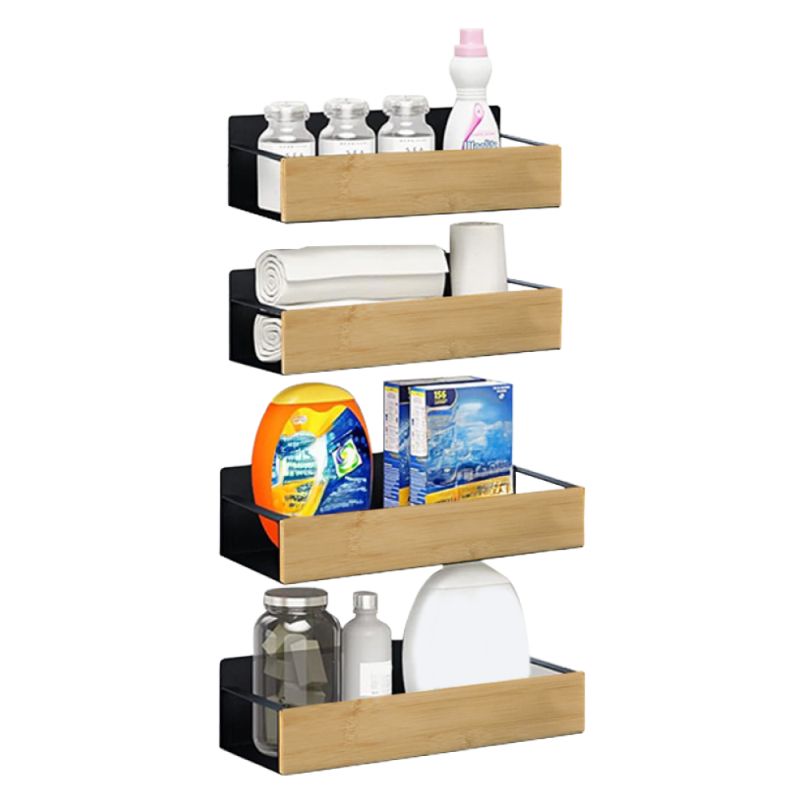 Praktické magnetické poličky, 4 ks, hnedá-čierna