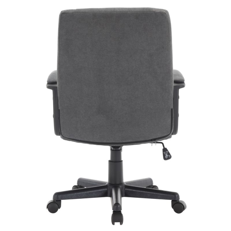 Komfortné kancelárske kreslo, tmavosivá látka-čierny plast