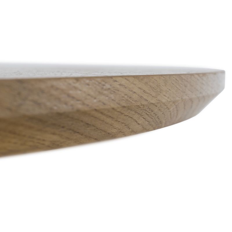 Originálny okrúhly konferenčný stolík, MDF vo farbe dub, priemer 80