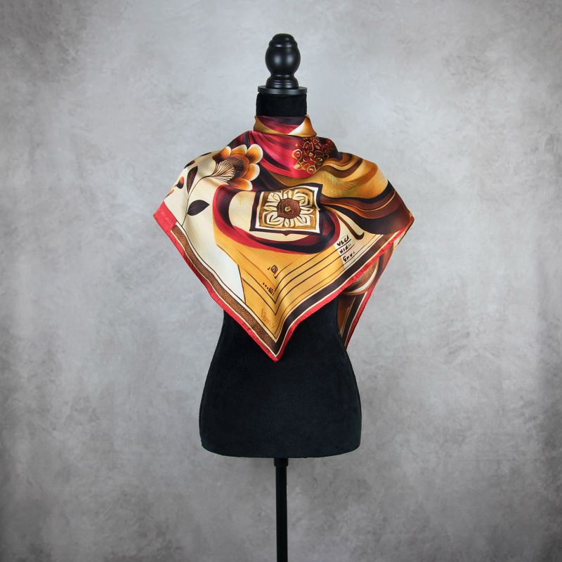 Módna hodvábna šatka KAMZÍK - ČERVENÝ, 90 x 90cm