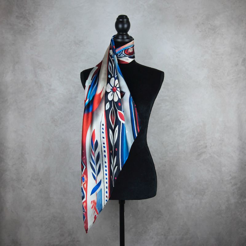 Módna hodvábna šatka SLOVENSKÁ VLAJKA, 90 x 90cm