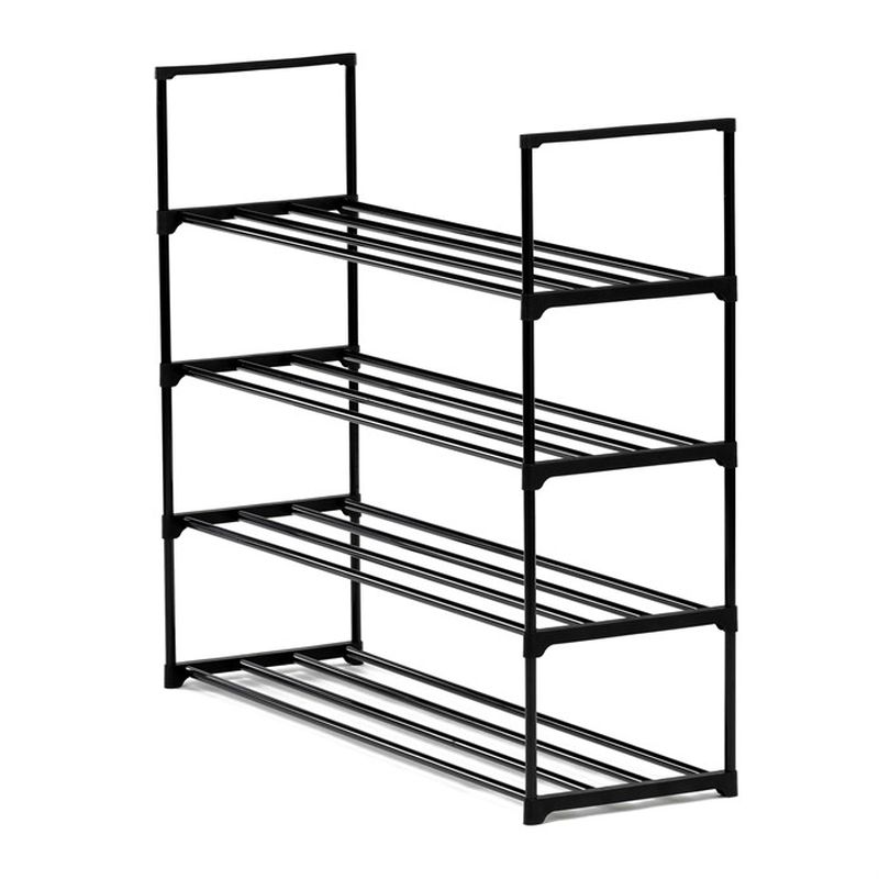 Botník, 4 police, čierny kov