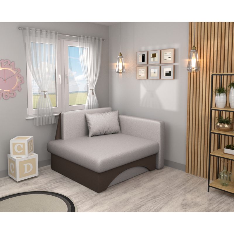 Rozkladacie kreslo univerzálne, béžovosivá Taupe-hnedá