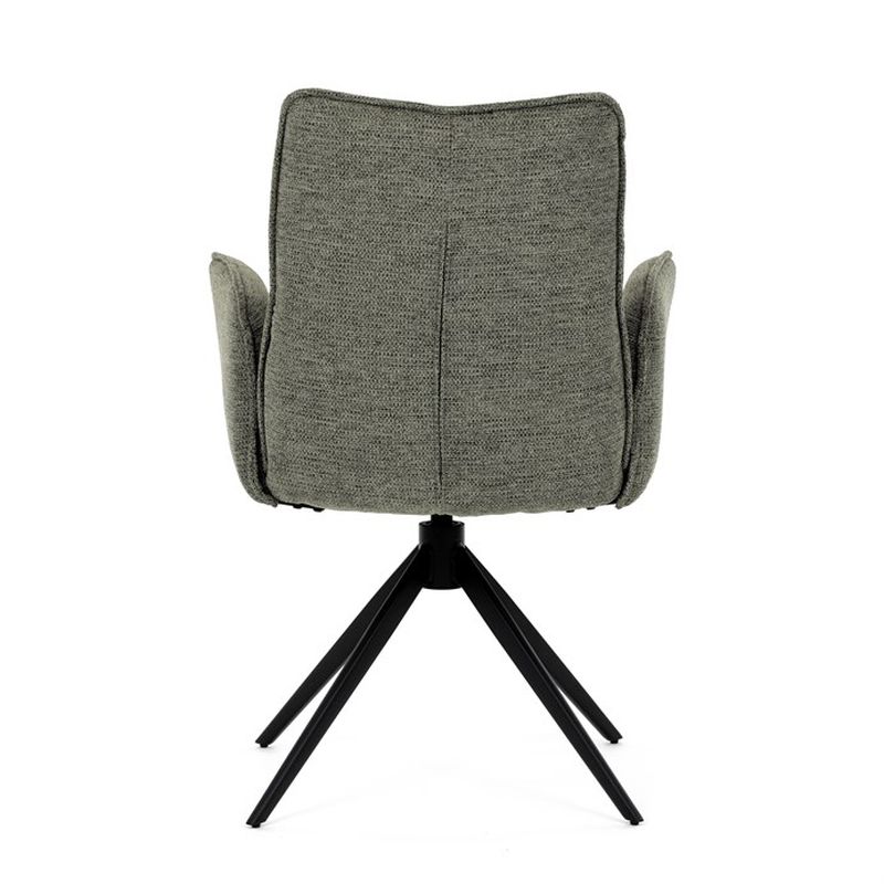 Elegantná jedálenská stolička zelená látka, 360 ° vratný mechanizmus