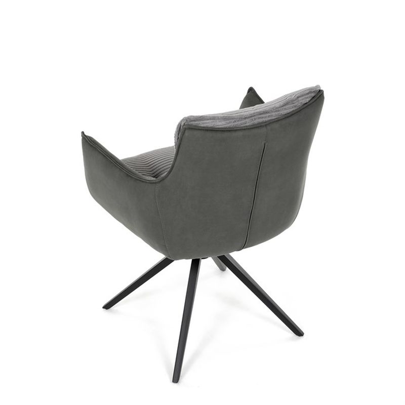 Jedálenská stolička, sivá látka s otočným vratným mechanizmom