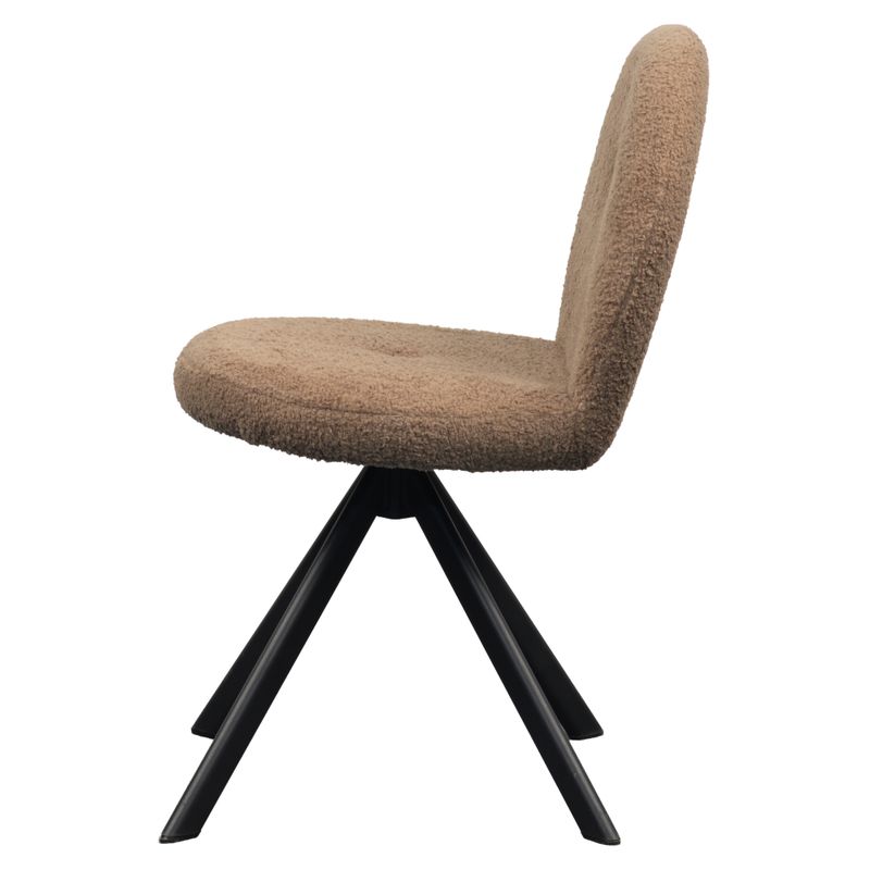 Štýlová jedálenská stolička svetlohnedá látka-čierna 