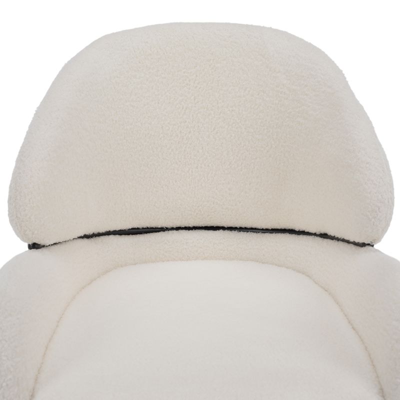 Štýlová jedálenská stolička, biela Bouclé látka-čierna