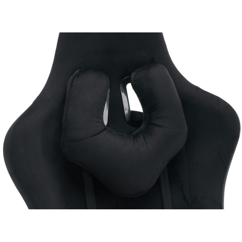 Elegantné kancelárske/herné kreslo s podnožou, čierna Velvet látka