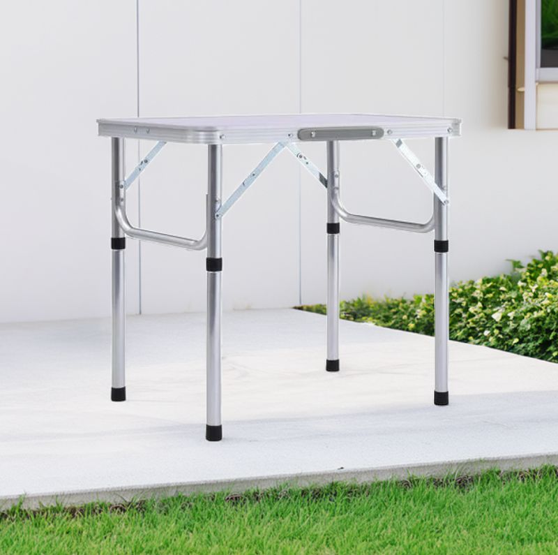 Skladací kempingový stôl 60 cm, hliník-MDF