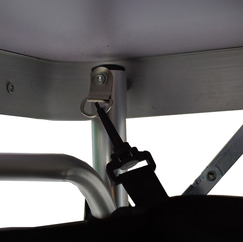 Skladací kempingový stôl s organizérom, 120 cm, hliník-MDF