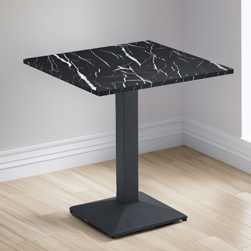 Elegantný jedálenský stôl, čierny mramor-čierna, 70x70