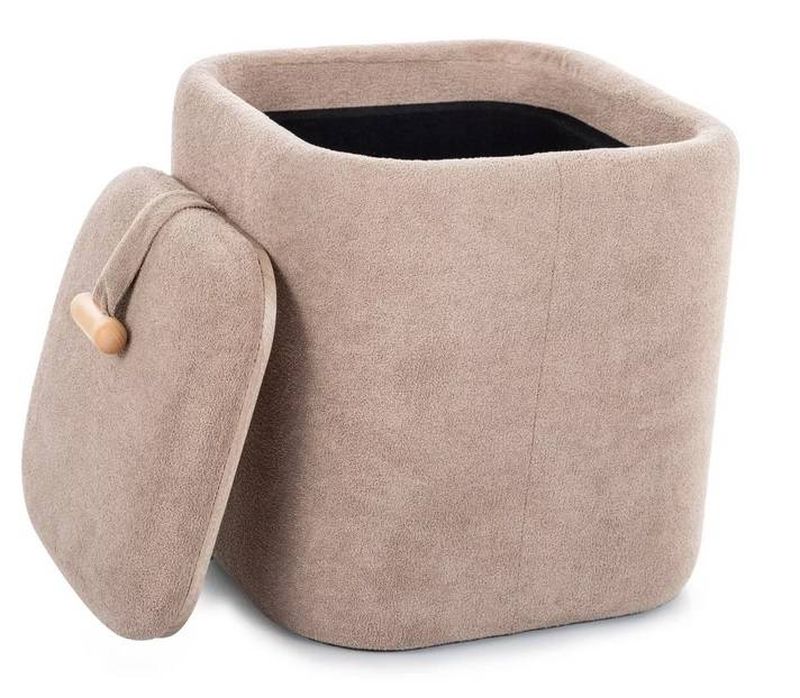 Čalúnená kompaktná taburetka, tmavobéžová tap. 253