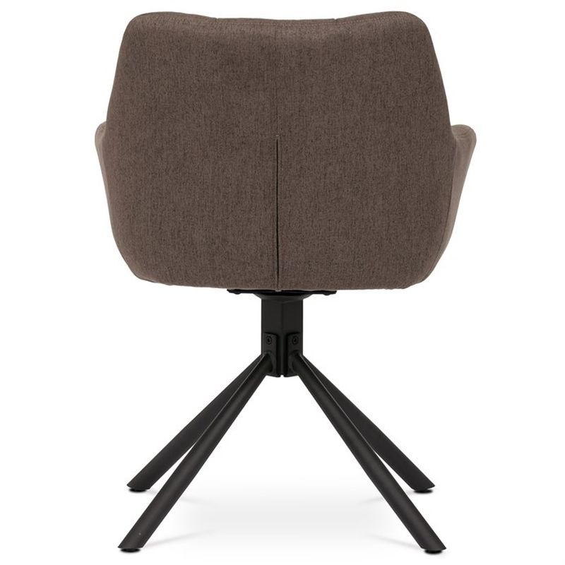 Jedálenská stolička hnedá látka, otočný mechanizmus