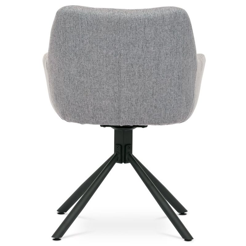 Jedálenská stolička svetlo sivá látka, otočný mechanizmus