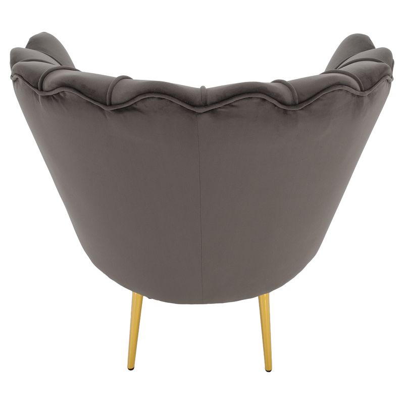 Kreslo v štýle Art-deco, sivohnedá Velvet látka-gold chróm zlatý
