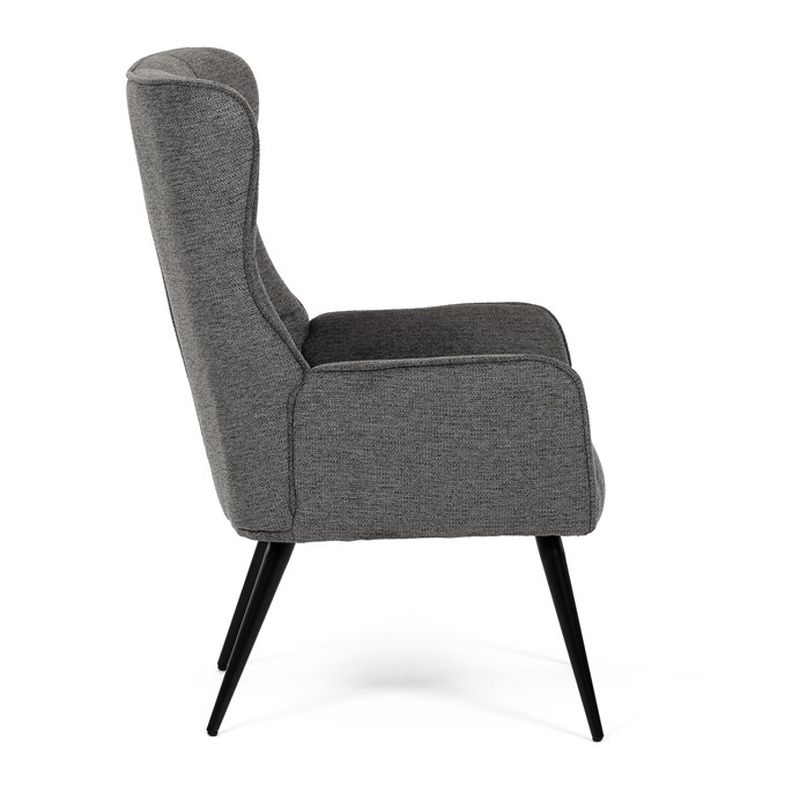 Moderné relaxačné kreslo v sivej látke