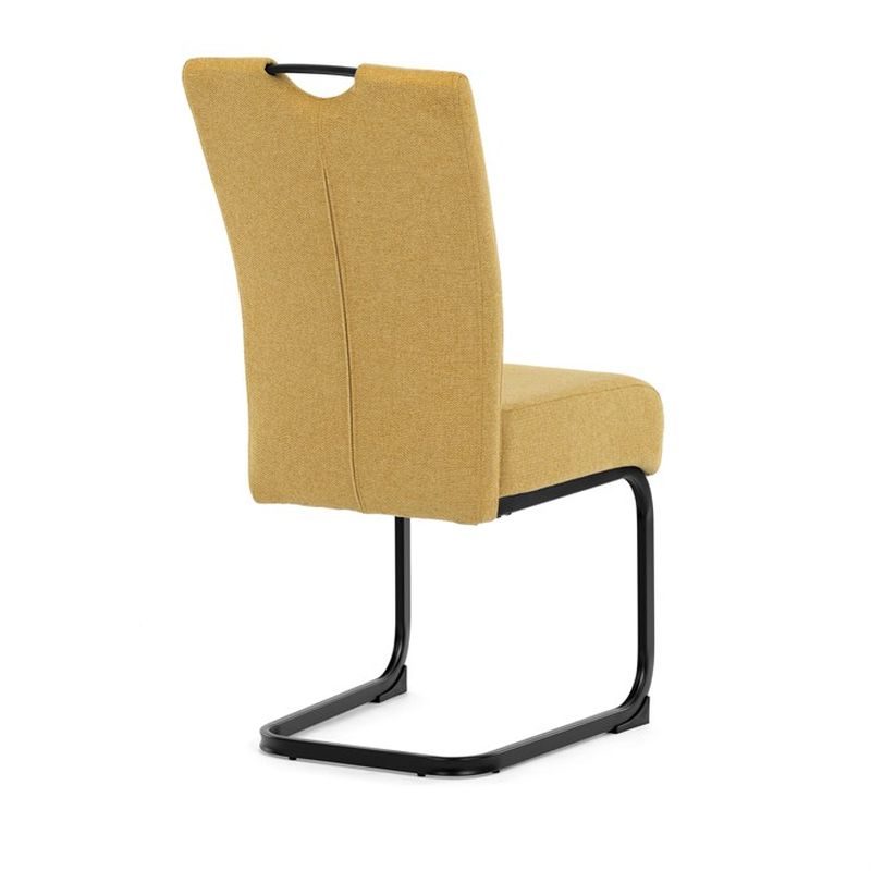 Stolička jedálenská, taštičkové pružiny, žltá látka, čierny kov