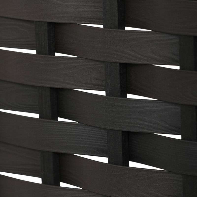 Trojdielny paraván z masívneho smrekového dreva čierny